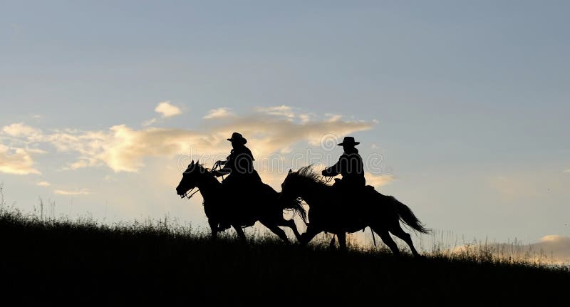 Due cowboy galoppo sul pettine.