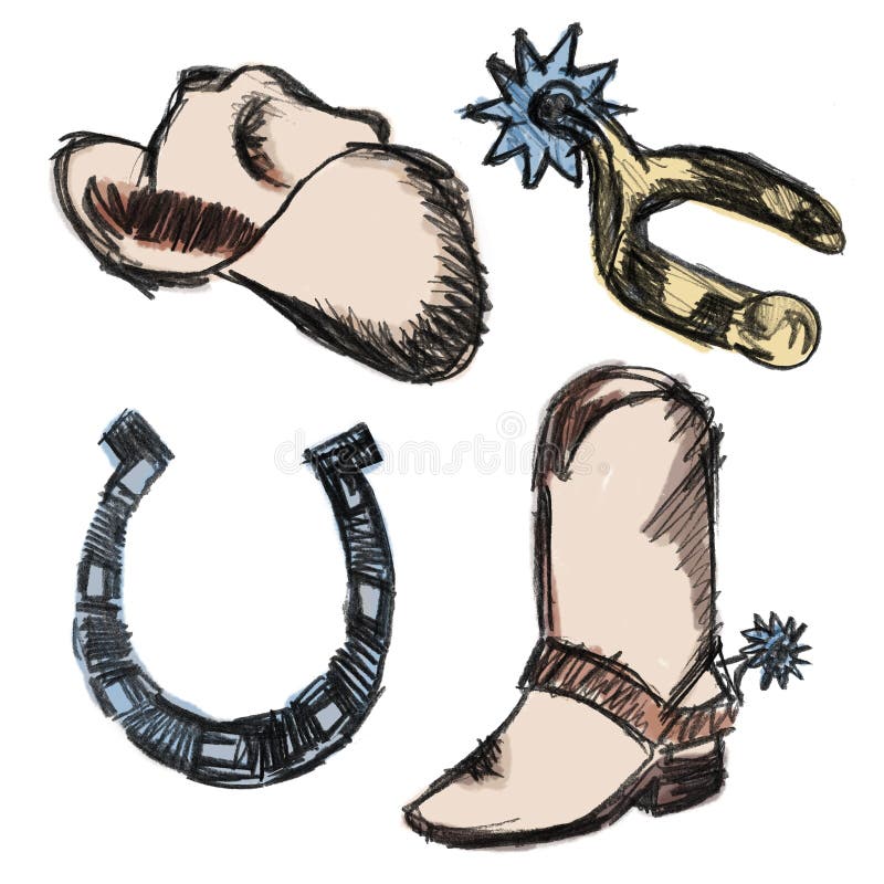 Cowboy-Skizze lizenzfreie abbildung Cowboy-Skizze lizenzfreie abbildung