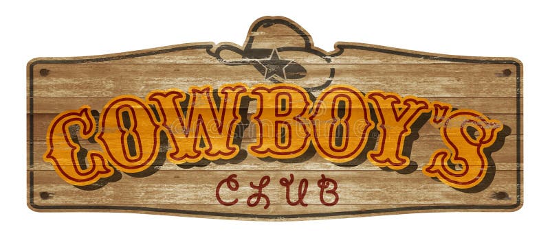 Cowboy-Wooden Plaque Old-Westverein-Saal-Bar