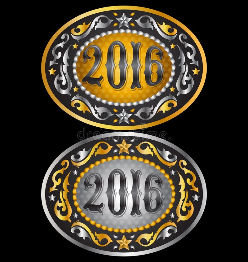 Rodeo champion cowboy belt buckle Royalty Free Vector Image
