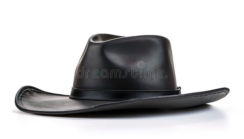 Cowboyhatt är en högkränkt, bred, mutad hatt som bäst kallas för den nordamerikanska cowboyens eller ranchens utmärkande inslag arkivbild