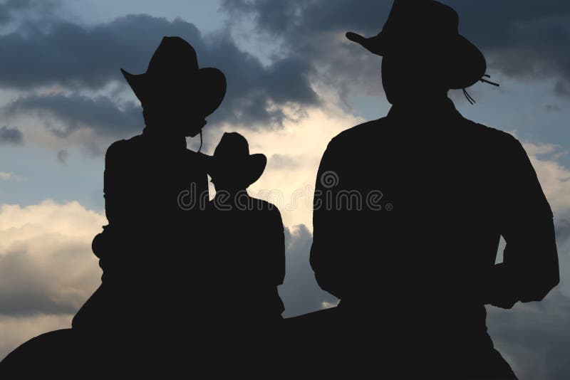 Cowboys in de ochtend stock foto Cowboys in de ochtend stock foto