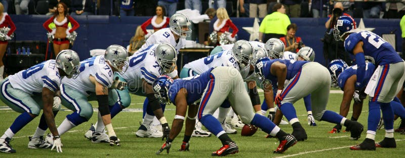 DALLAS - DEC 14: Taken in Texas Stadium on Sunday, December 14, 2008. Tony Romo and the Dallas Cowboys lineup against the NY Giants. DALLAS - DEC 14: Taken in Texas Stadium on Sunday, December 14, 2008. Tony Romo and the Dallas Cowboys lineup against the NY Giants.