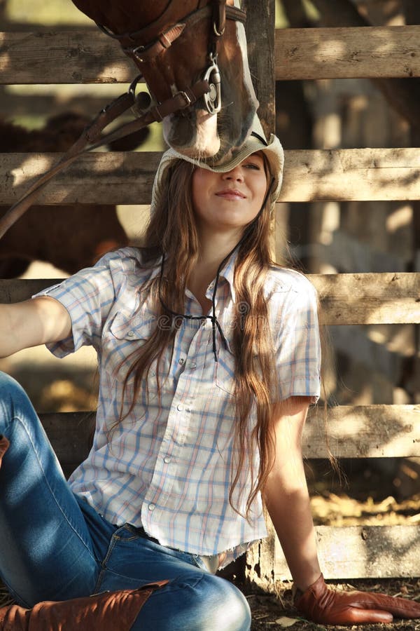 Neger Junger Cowgirl Kuessen