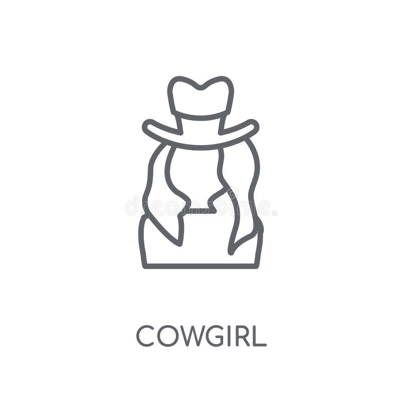 Cowgirl linear icon. Modern outline Cowgirl logo concept on whit royalty free illustration Cowgirl linear icon. Modern outline Cowgirl logo concept on whit royalty free illustration