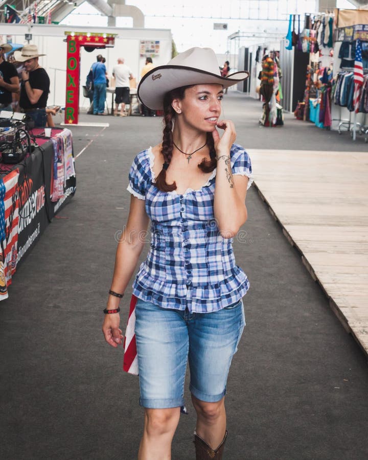 Cowgirl at Rocking the Park Event in Milan, Italy Editorial Photo ...