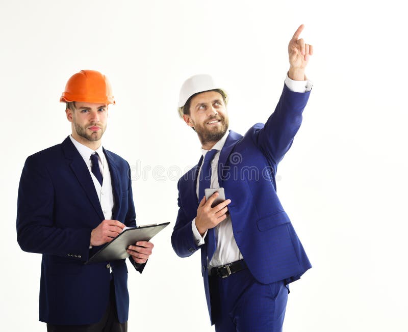 Two Construction Helmets. Safety Helmet Engineering Construction Worker Equipment Stock Photo