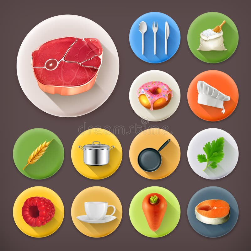 Cozinha e cozimento, grupo do ícone ilustração do vetor Cozinha e cozimento, grupo do ícone ilustração do vetor