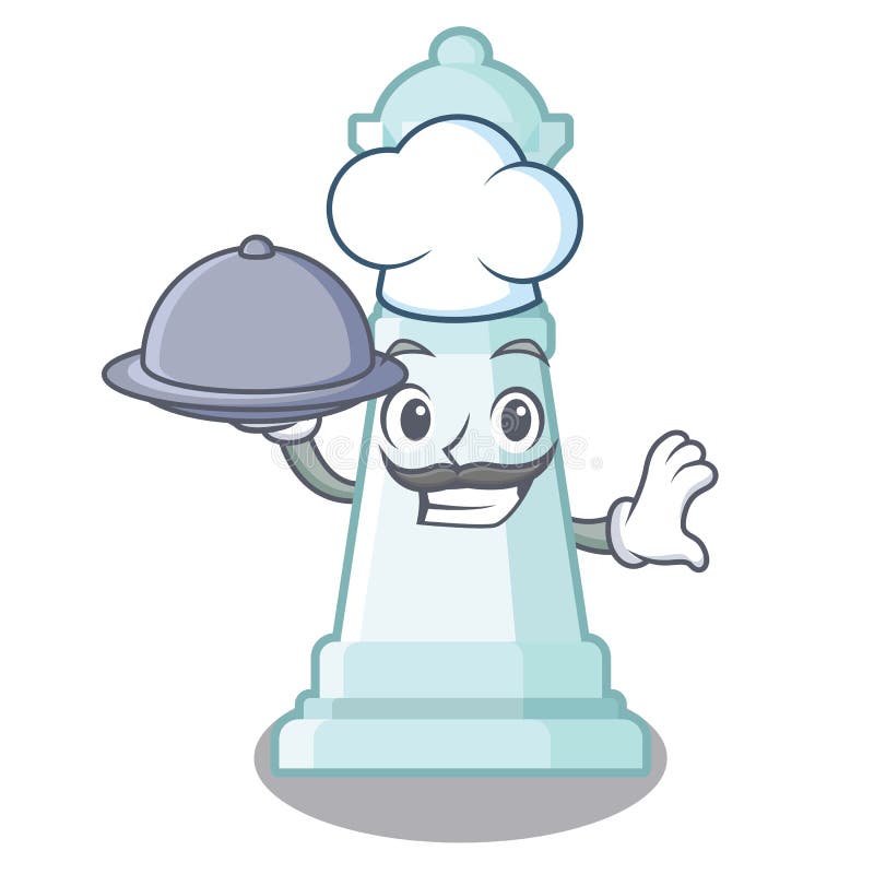 Cozinheiro chefe com a rainha da xadrez do alimento na forma dos desenhos animados ilustração do vetor Cozinheiro chefe com a rainha da xadrez do alimento na forma dos desenhos animados ilustração do vetor