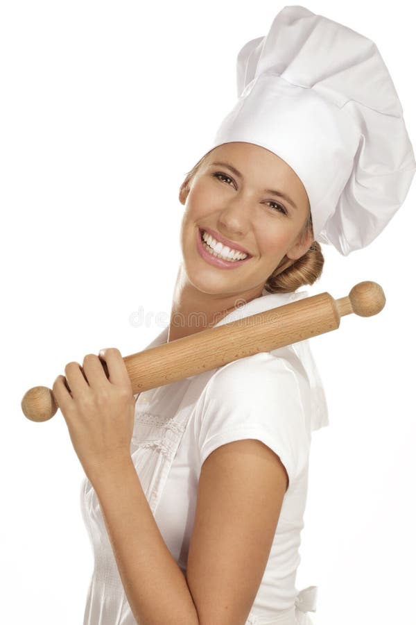 Cozinheiro chefe da mulher nova foto de stock Cozinheiro chefe da mulher nova foto de stock