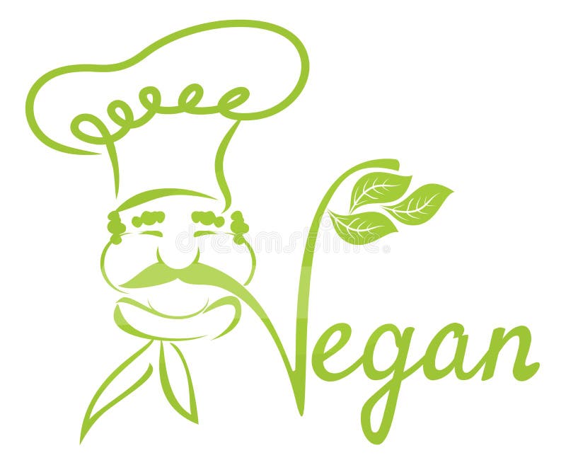 Cozinheiro chefe do vegetariano ilustração stock Cozinheiro chefe do vegetariano ilustração stock