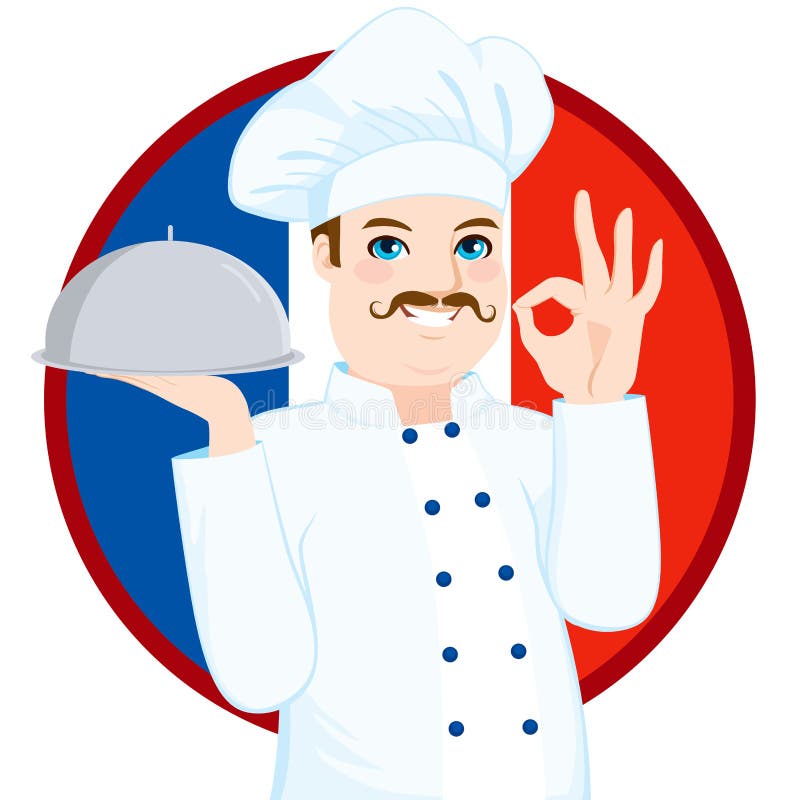 Cozinheiro chefe francês With Mustache da culinária ilustração do vetor Cozinheiro chefe francês With Mustache da culinária ilustração do vetor