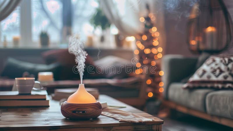 A Cozy Home Environment with an Essential Oil Diffuser in Use ...