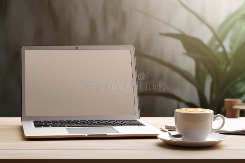 A cozy minimalist workspace featuring a sleek laptop, a coffee cup, and a notepad on a clean, organized desk. The simple yet stylish setup is perfect for a productive work environment. AI generated. A cozy minimalist workspace featuring a sleek laptop, a coffee cup, and a notepad on a clean, organized desk. The simple yet stylish setup is perfect for a productive work environment. AI generated