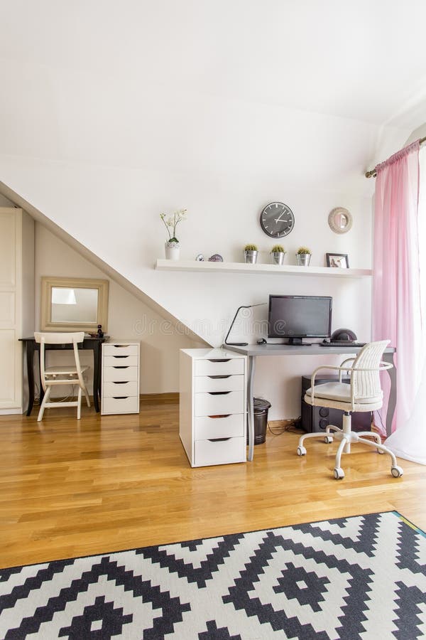 Cozy office with desk stock image. Image of stylish, idea 83250633