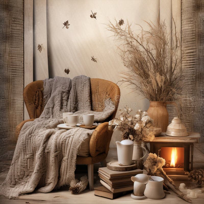 Cozy Rustic Hygge Collage royalty free stock image