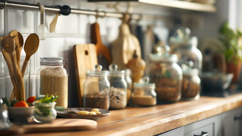 Cozy Rustic Kitchen Workspace royalty free stock photography