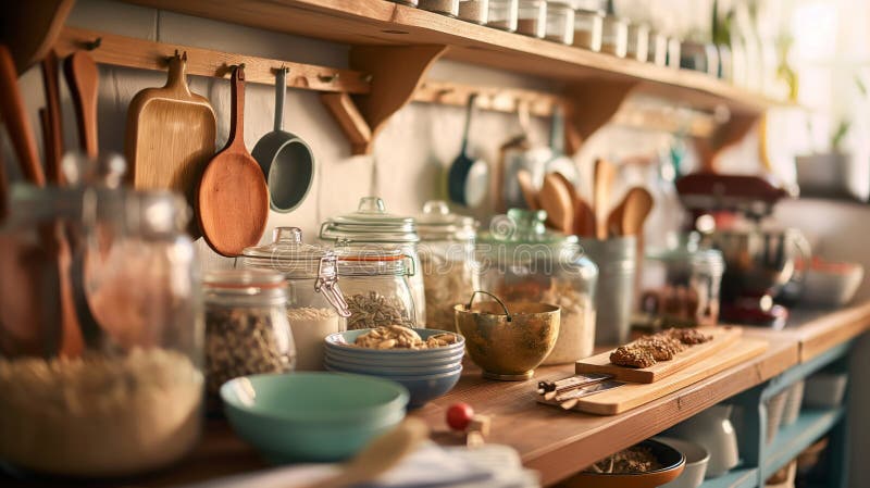 Cozy Rustic Kitchen Workspace royalty free stock images