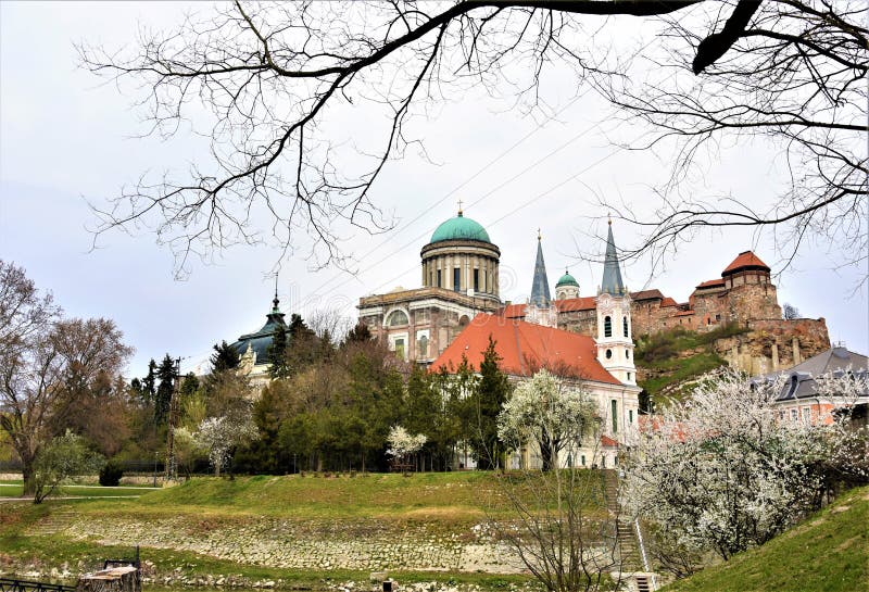 Cozy streets of Esztergom stock image. Image of view - 233240703