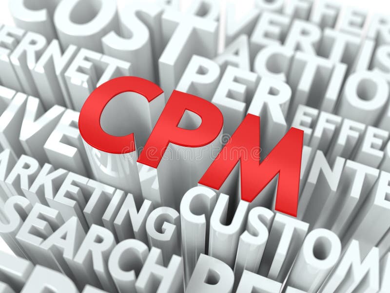 CPM - Industry Global Standard Wordcloud Concept. The Word in Red Color, Surrounded by a Cloud of Words Gray. CPM - Industry Global Standard Wordcloud Concept. The Word in Red Color, Surrounded by a Cloud of Words Gray.