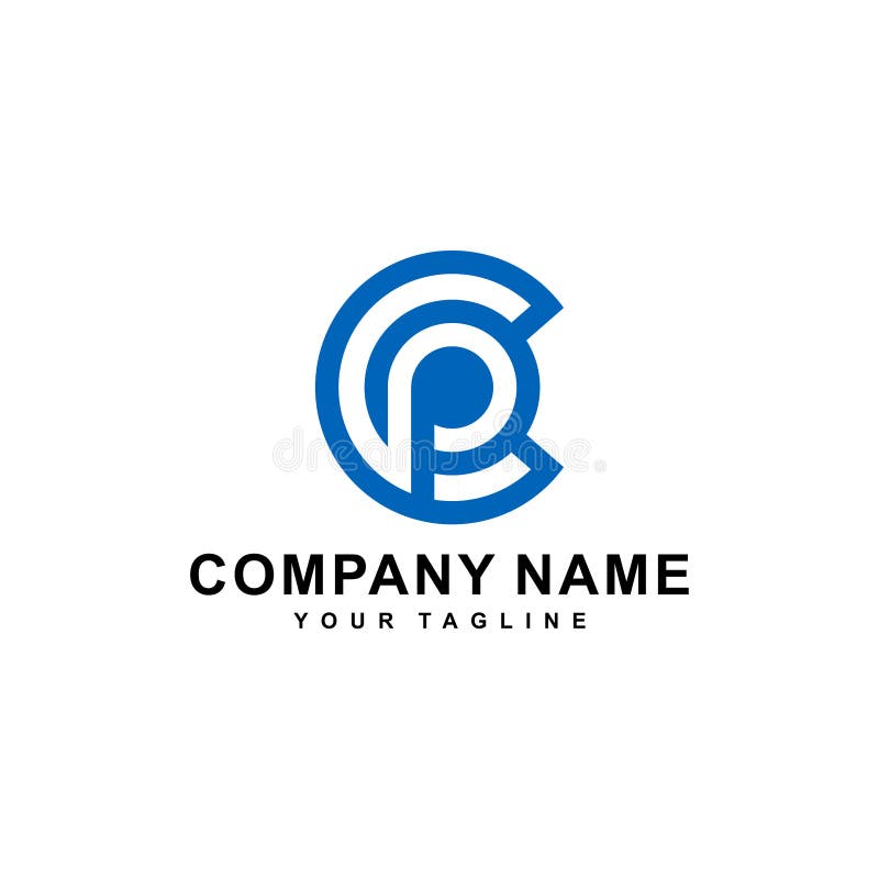 CP或PC字母模板徽标设计矢量 向量例证