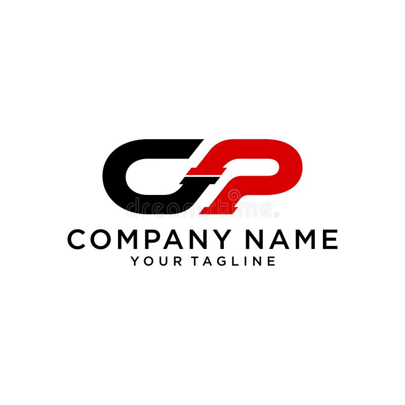 CP或PC字母模板徽标设计矢量图 向量例证