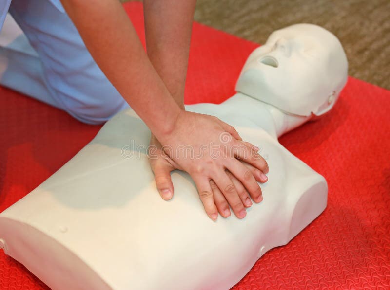 CPR training medical procedure, First aid training, Emergency.