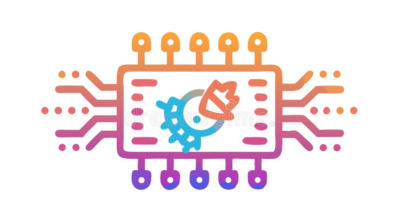 CPU Chip with Data Flow, Advanced Processing, Electronics, Computing Power, vector design Generative AI vector illustration