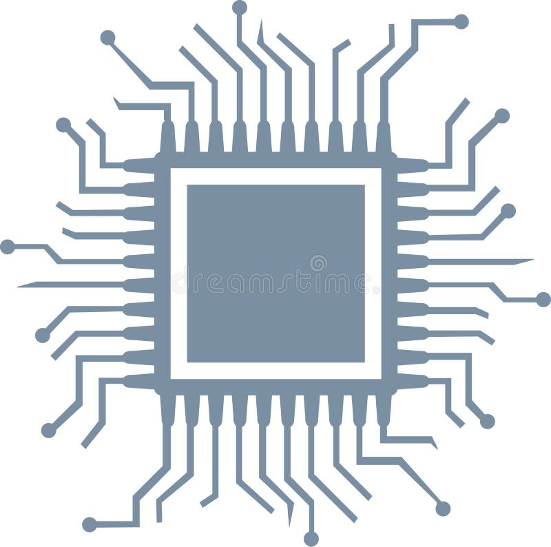 CPU computer chip royalty free illustration
