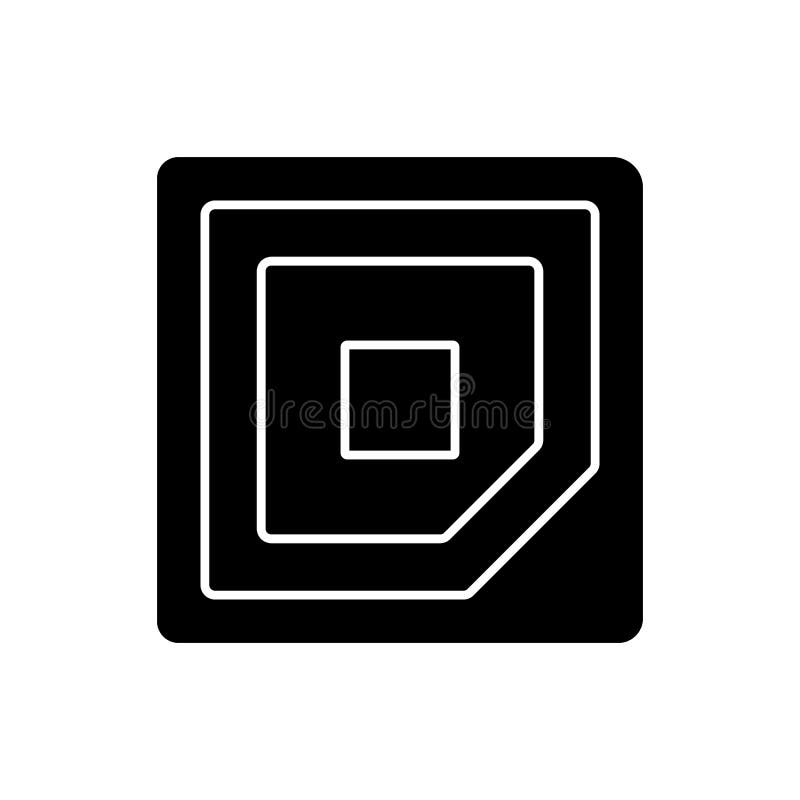 Cpu corner mark black glyph icon royalty free illustration