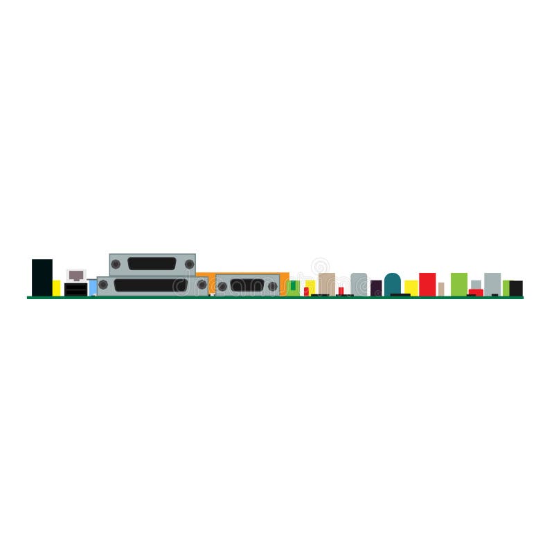 Cpu-de illustratie vectorpictogram van de raadskring De componentenhardware van de computer digitale microchip PC-de regelingstec vector illustratie Cpu-de illustratie vectorpictogram van de raadskring De componentenhardware van de computer digitale microchip PC-de regelingstec vector illustratie