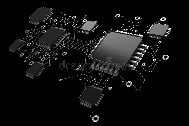 CPU del circuito royalty illustrazione gratis CPU del circuito royalty illustrazione gratis