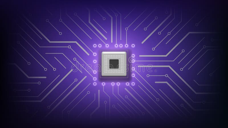 CPU-Futuristikchipprozessor für Computergeräte lizenzfreie abbildung