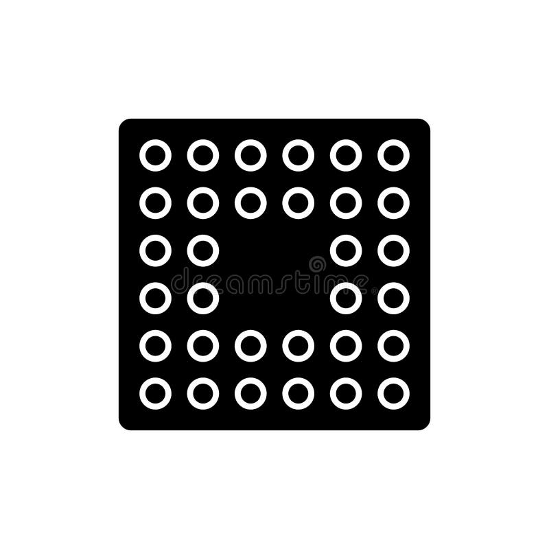 Cpu socket black glyph icon stock illustration