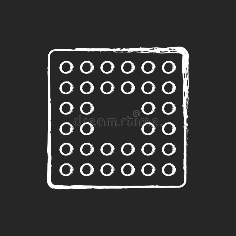 Cpu socket chalk white icon on black background royalty free illustration