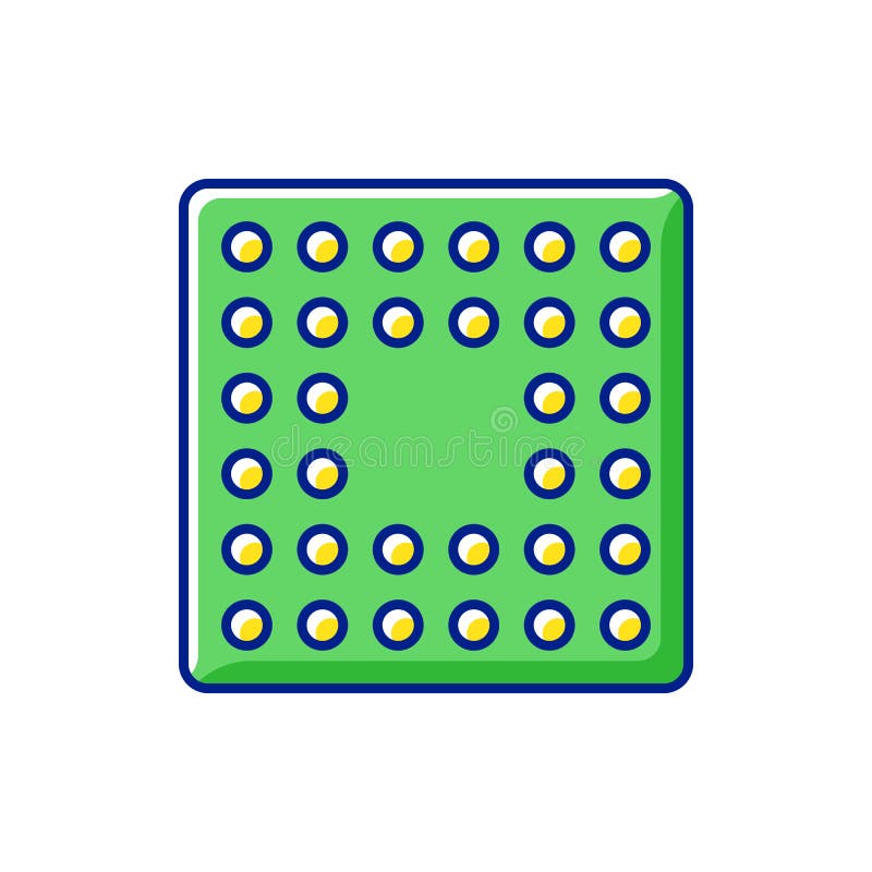 Cpu socket RGB color icon vector illustration