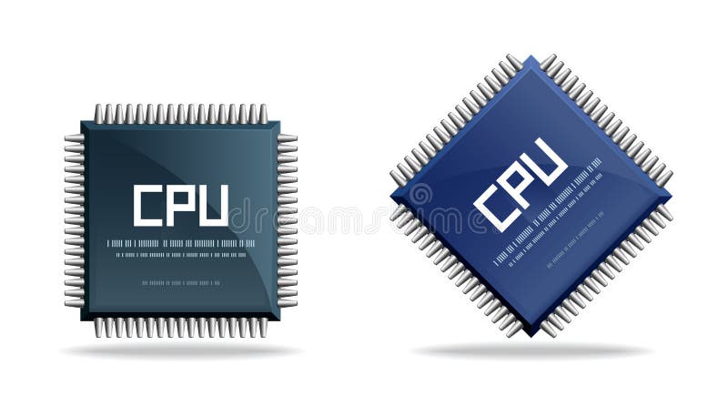 Cpu Unidad Central De Proceso Viruta Stock De Ilustración