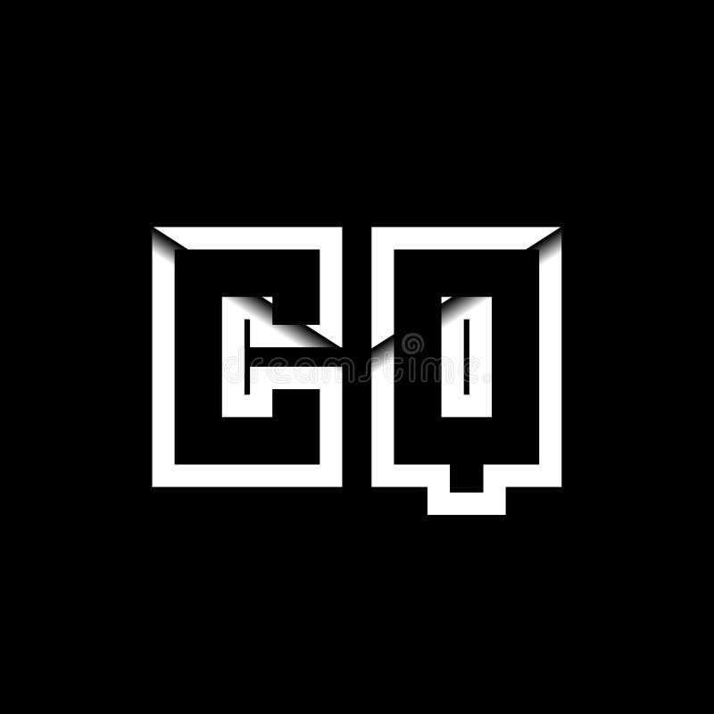 CQ Monogram Envelope Shape Style royalty free illustration