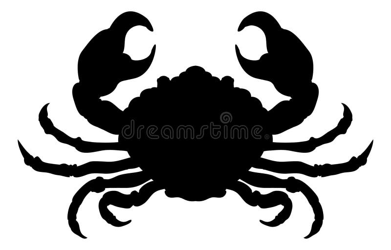 An animal silhouette of a crab. An animal silhouette of a crab