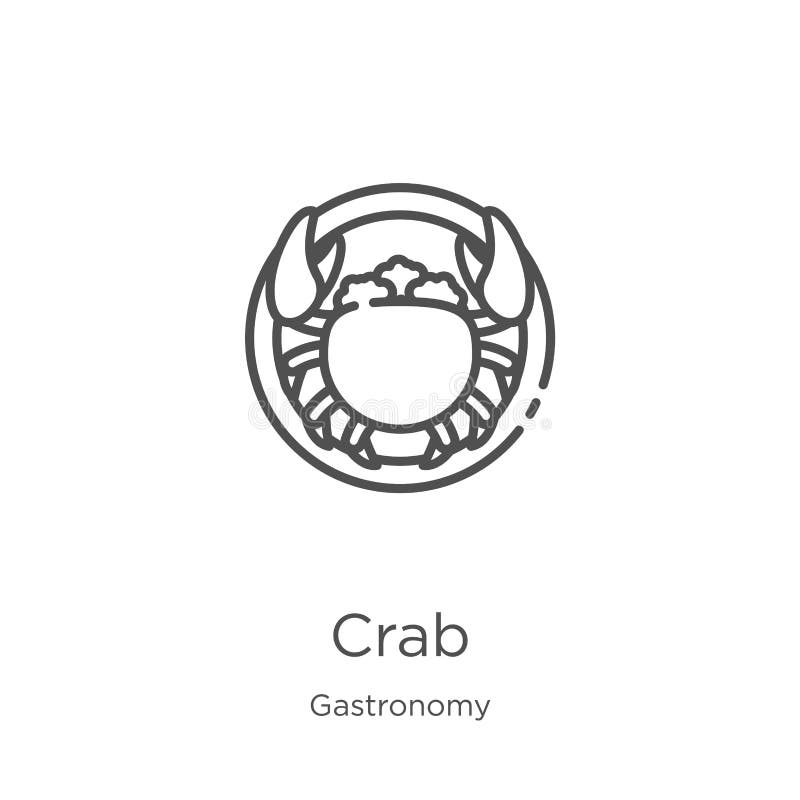 crab icon vector from gastronomy collection. Thin line crab outline icon vector illustration. Outline, thin line crab icon for royalty free illustration crab icon vector from gastronomy collection. Thin line crab outline icon vector illustration. Outline, thin line crab icon for royalty free illustration