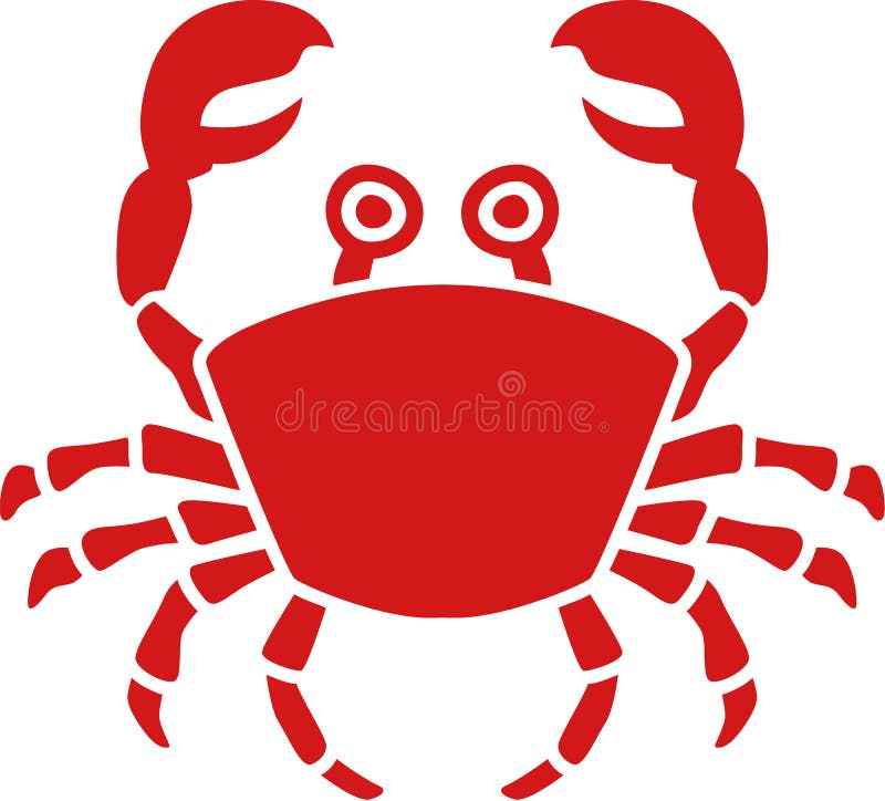 Crab illustration with eyes royalty free illustration