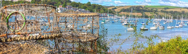 Crab lobster pots - banner background image royalty free stock image