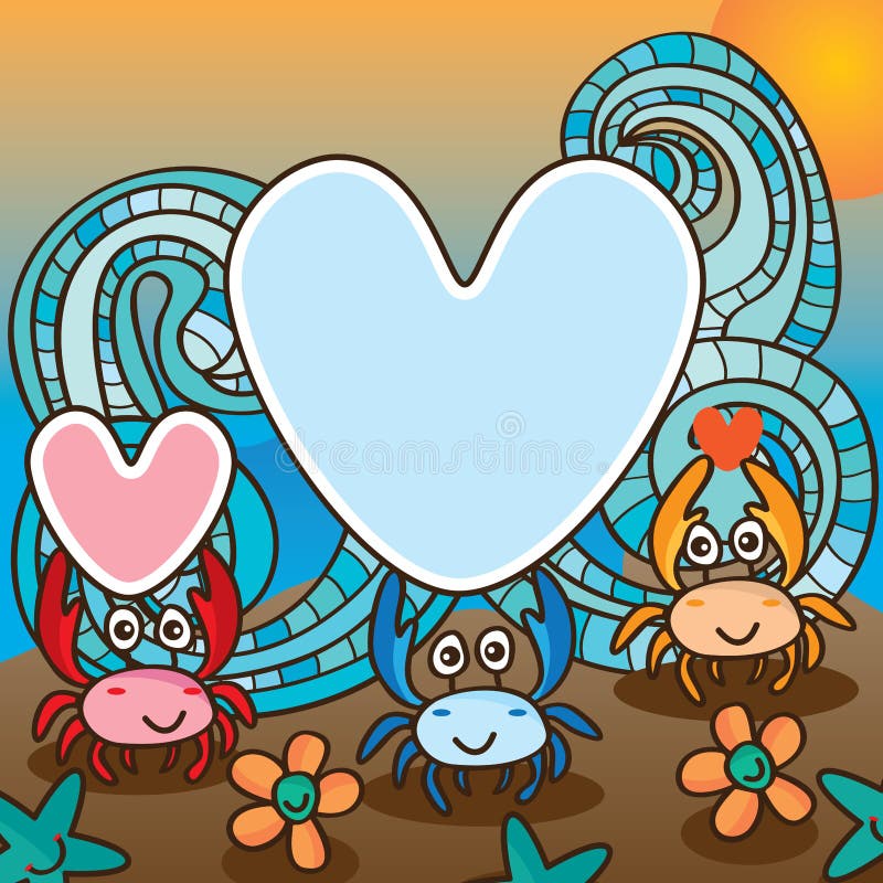 Crab love cute royalty free illustration Crab love cute royalty free illustration