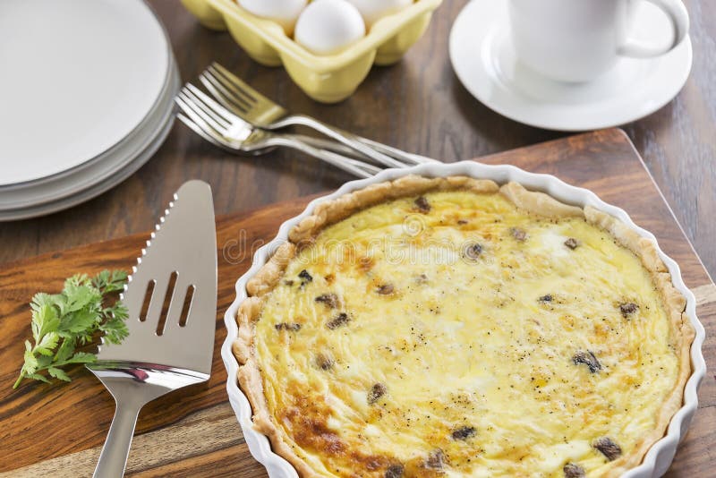 Crab and mushroom quiche stock image. Image of pastry 41735225
