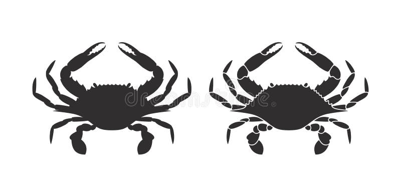 Crab silhouette. Logo. Isolated crab on white background. EPS 10. Vector illustration