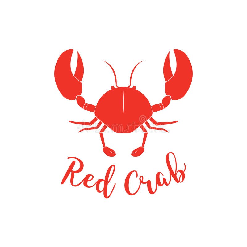 Crab silhouette. Seafood shop logo branding template for craft food packaging or restaurant design royalty free illustration Crab silhouette. Seafood shop logo branding template for craft food packaging or restaurant design royalty free illustration