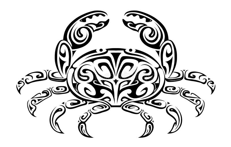 Crab shape as a Tribal art style tattoo. Crab shape as a Tribal art style tattoo