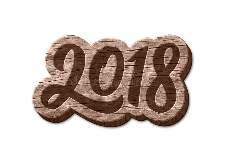 Crachá da madeira do ano novo feliz 2018 Elemento do vetor ilustração do vetor Crachá da madeira do ano novo feliz 2018 Elemento do vetor ilustração do vetor