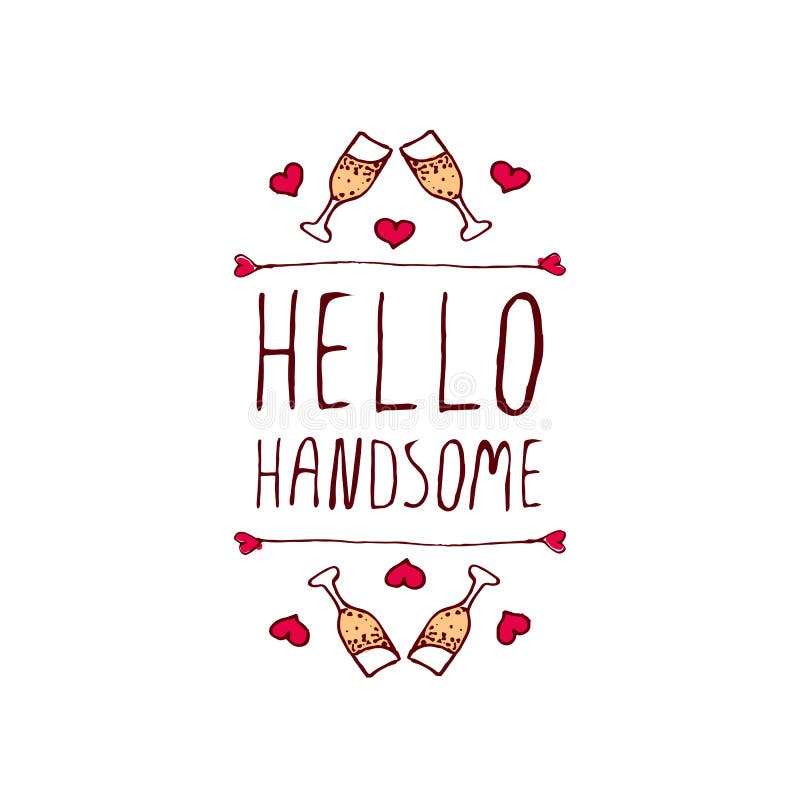 Crachá handdrawn do vetor para o dia de Valentim de Saint ilustração royalty free