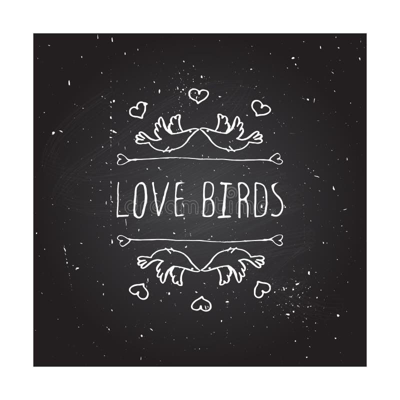 Distintivo desenhado à mão para o Dia dos Namorados ilustração royalty free